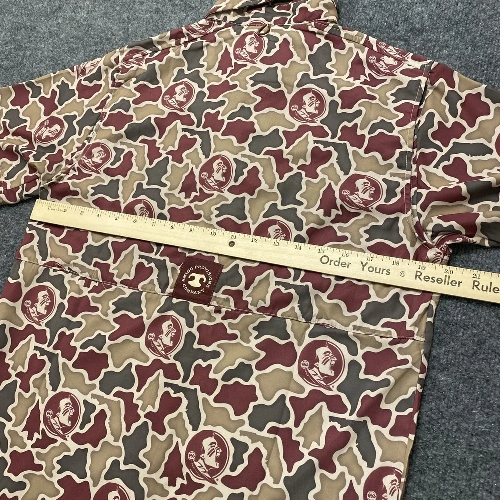 Florida State Seminoles Amigos Provisions Company Camo Fishing Shirt Mens Small
